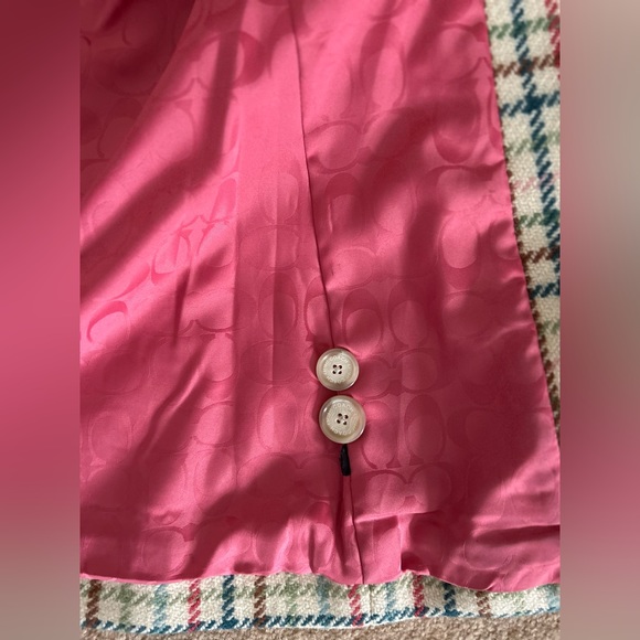 Coach Tattersall Wool Plaid Peacoat - Picture 5 of 6